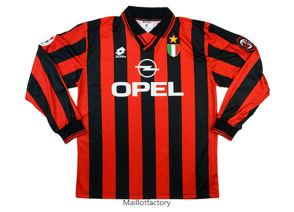 Pas cher Retro Maillot du AC Milan 1996-97 Manche Longue Domicile
