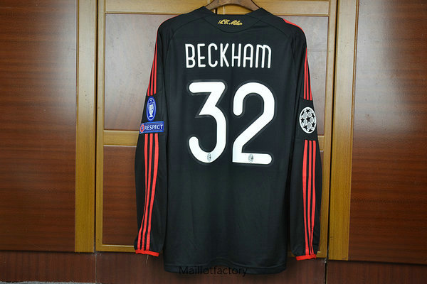 Achetés Retro Maillot du AC Milan 2009-10 Manche Longue Third (32#Beckham)