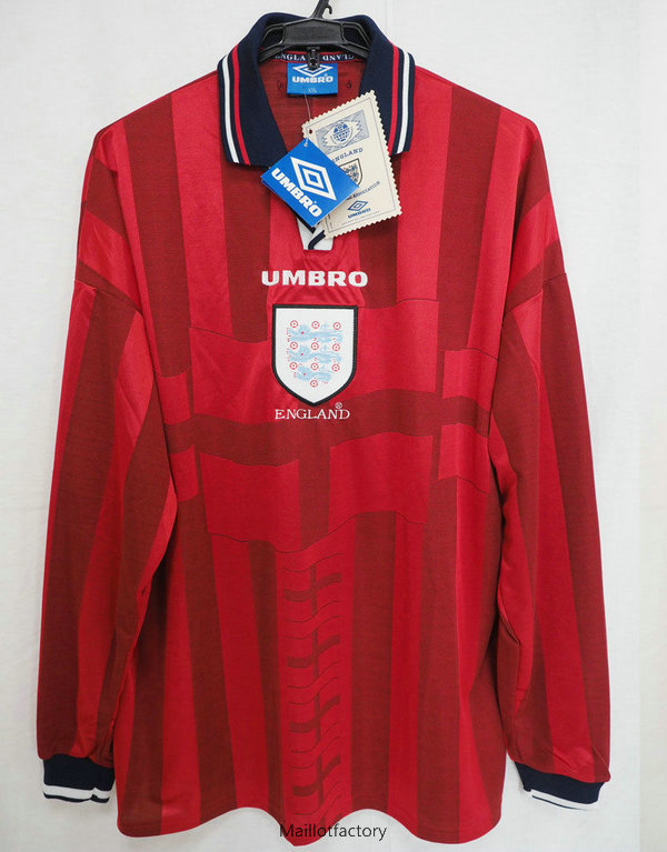 Vente Retro Maillot du Angleterre Coupe du Monde 1998 Manche Longue Exterieur Rouge