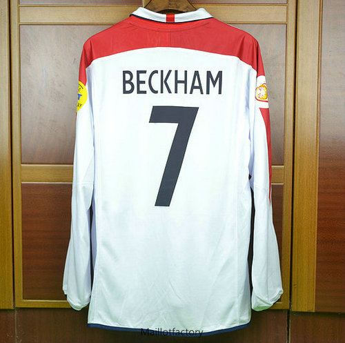 Achetez Retro Maillot du Angleterre Coupe du Monde 2004 Manche Longue Domicile (7#Beckham)