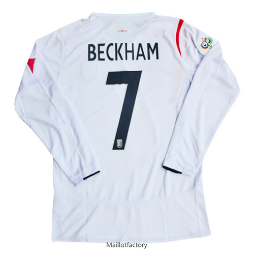 Prix Retro Maillot du Angleterre Coupe du Monde 2006 Manche Longue Domicile (7#Beckham)