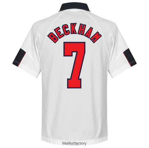 Vente Retro Maillot du Angleterre Coupe du Monde 1998 Domicile (7#Beckham)