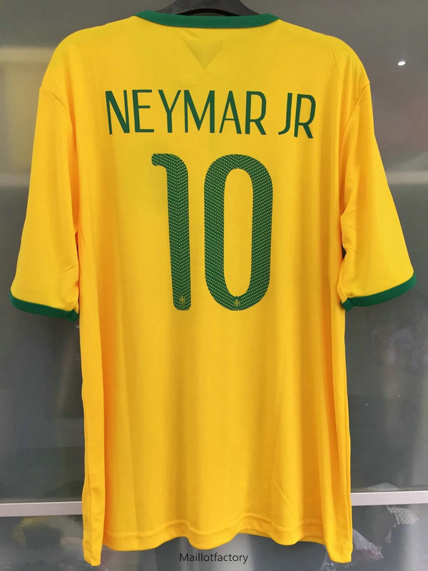 Vente Retro Maillot du Bresil Coupe du Monde 2014 Domicile (10 Neymar)