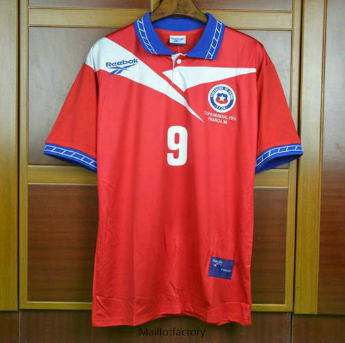 Nouveaux Retro Maillot du Chili Coupe du Monde 1996-98 Domicile (9 Zamorano)