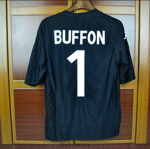 Soldes Retro Maillot du Italie Coupe du Monde 2002 Gardien De But Noir (1 Buffon)