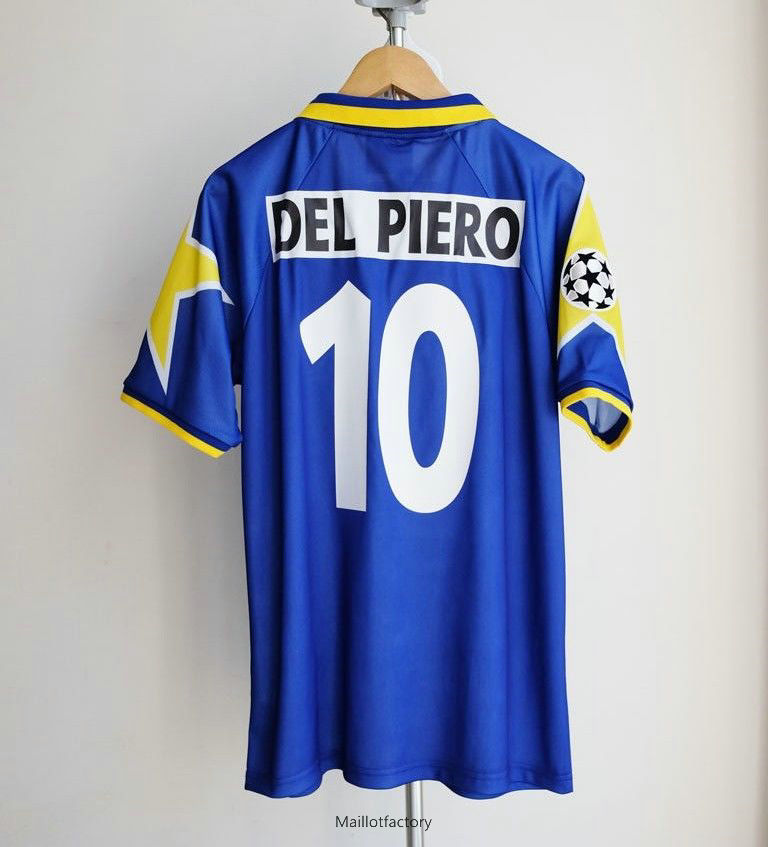Flocage Retro Maillot du Juventus Champions League 1995-96 Exterieur Bleu (10 Del Piero)