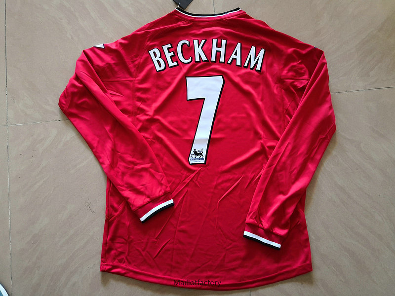 Prix Retro Maillot du Manchester united 2000-01 Manche Longue Domicile (7#Beckham)