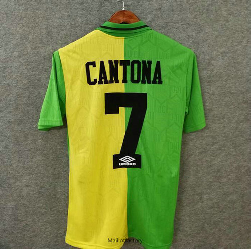 Achetez Retro Maillot du Manchester United 1992-94 Exterieur Vert/Jaune (7 Cantona)