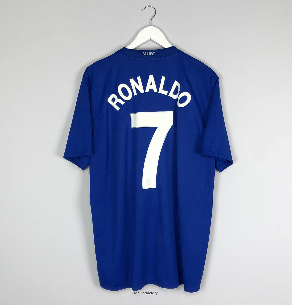 Nouveaux Retro Maillot du Manchester United 2008-09 Exterieur Bleu (7 Cristiano Ronaldo)