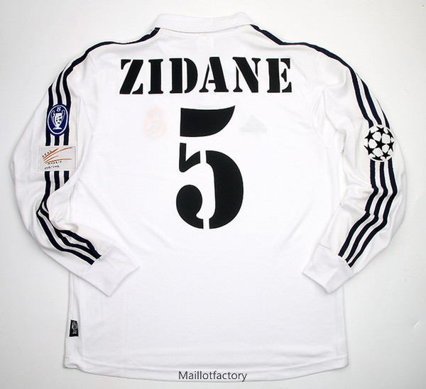 Soldes Retro Maillot du Real Madrid 2002-03 Manche Longue 5 Zidane