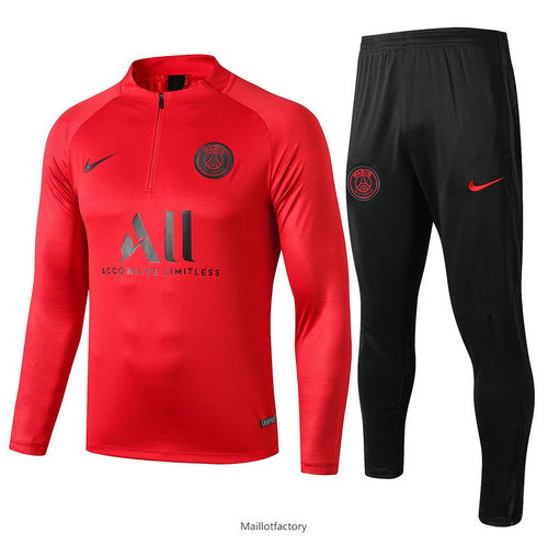 Achat Survetement PSG 2019/20 Rouge/Noir sweat zippé