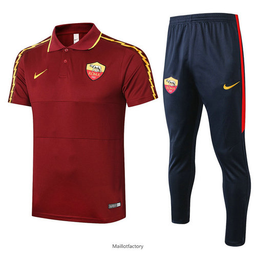 Prix Kit d'entrainement Maillot AS Rome POLO 2020/21 Jujube Rouge