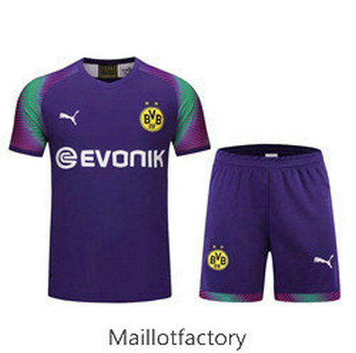 Pas cher Kit d'entrainement Maillot Borussia Dortmund Gardien De But 2019/20 Violet Col V