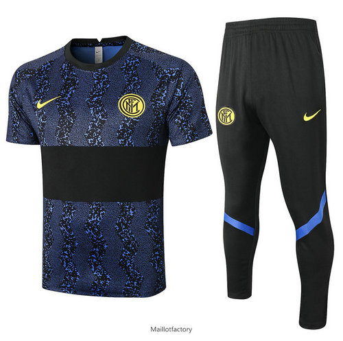 Soldes Kit d'entrainement Maillot Inter Milan 2020/21 Bleu/Noir