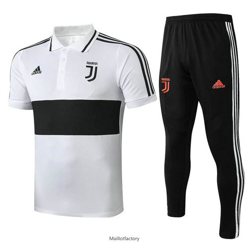 Achetez Kit d'entrainement Maillot Juventus POLO 2019/20 Blanc/Noir