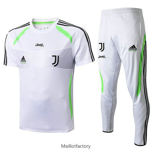 Achetés Kit d'entrainement Maillot Juventus 2019/20 Blanc/Vert bande