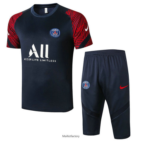 Vente Kit d'entrainement Maillot PSG 3/4 2020/21 Bleu Marine/Rouge