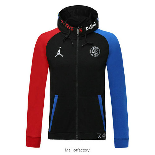 Achetés Veste a Capuche PSG Jordan 2019/20 Bleu/Rouge/Noir